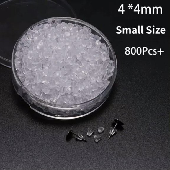 MATROOY One Box with Multiple Styles Rubber Ear Plugs, Stoppers, Earring Accessories-Style 1 - 4*4mm 800+pcs
