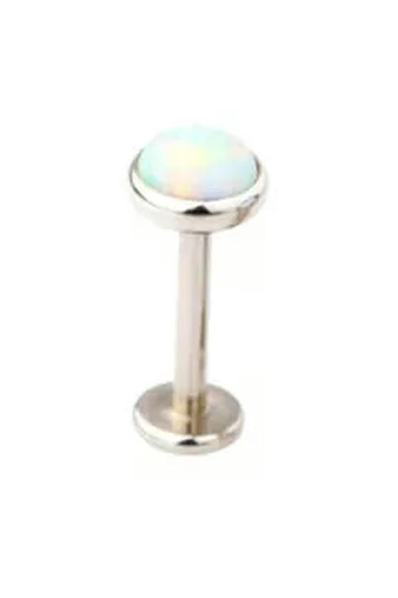 Opal Lip Bar Labret Ring Internally Threaded Ear Tragus Cartilage Stud Piercin --OP17-1.2mm/6mm/3mm
