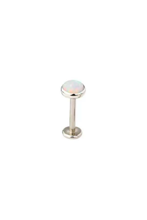 Opal Lip Bar Labret Ring Internally Threaded Ear Tragus Cartilage Stud Piercin --OP18-1.2mm/10mm/5mm