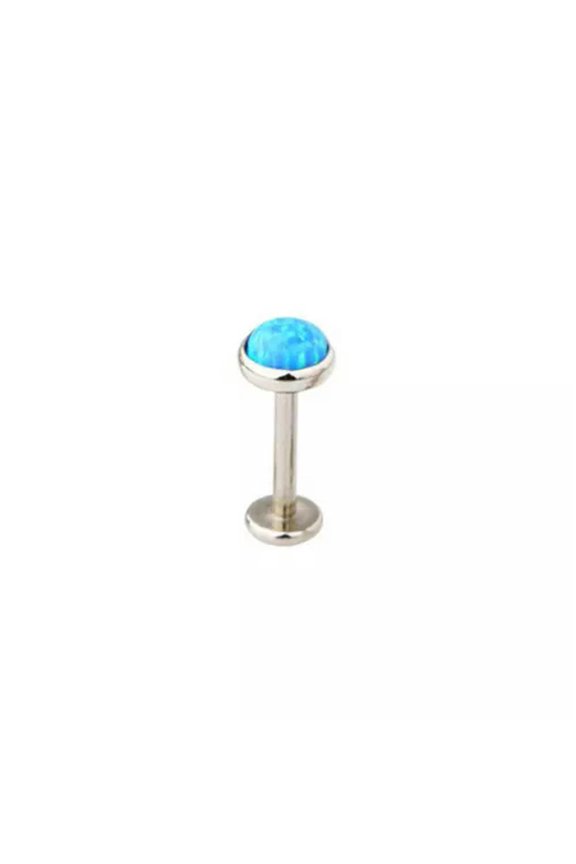 Opal Lip Bar Labret Ring Internally Threaded Ear Tragus Cartilage Stud Piercing-OP05-1.2mm/6mm/3mm