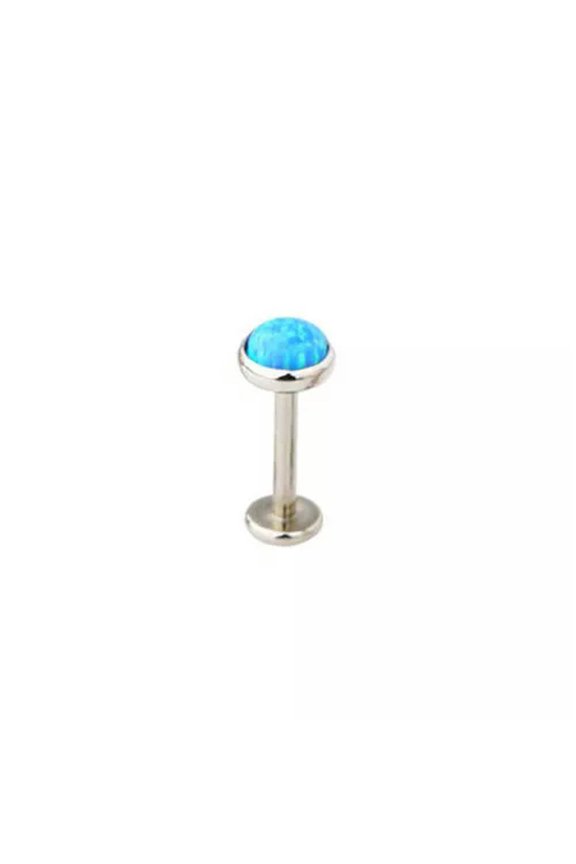 Opal Lip Bar Labret Ring Internally Threaded Ear Tragus Cartilage Stud Piercing}-OP05-1.2mm/6mm/5mm