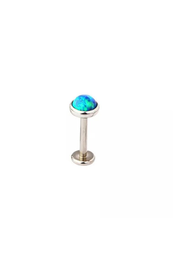 Opal Lip Bar Labret Ring Internally Threaded Ear Tragus Cartilage Stud Piercing-OP13-1.2mm/8mm/4mm