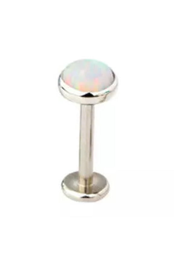 Opal Lip Bar Labret Ring Internally Threaded Ear Tragus Cartilage Stud Piercing-OP18-1.2mm/6mm/5mm