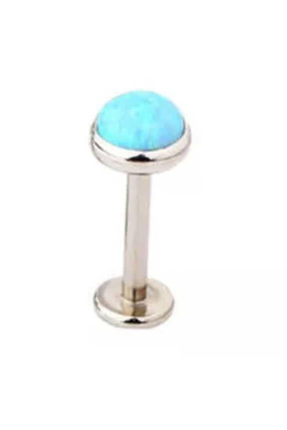 Opal Lip Bar Labret Ring Threaded Ear Tragus Cartilage Stud Piercing Earing-OP06-1.2mm/6mm/5mm