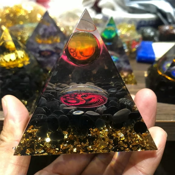 MATROOY Orgone Stone Crystal Orgone Pyramid Chakra Reiki Meditation Orgonite Pyramid
