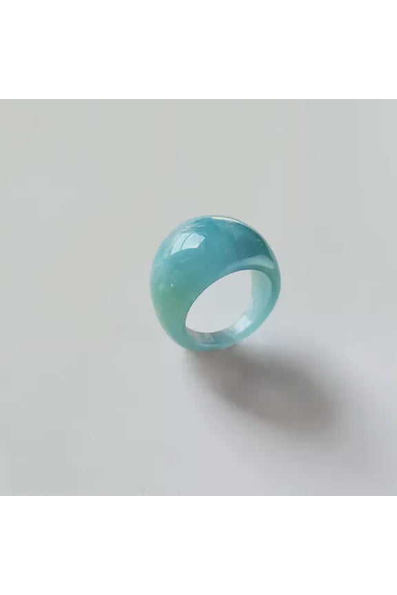 Oval Irregular Ring Transparent Acrylic Ring Water Drop Resin Rings Korean I --blue