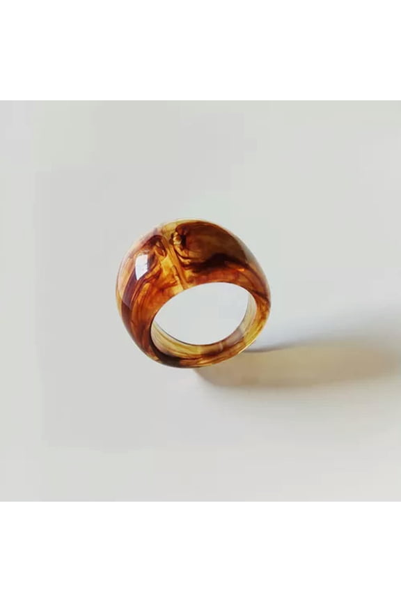 Oval Irregular Ring Transparent Acrylic Ring Water Drop Resin Rings Korean I --coffee