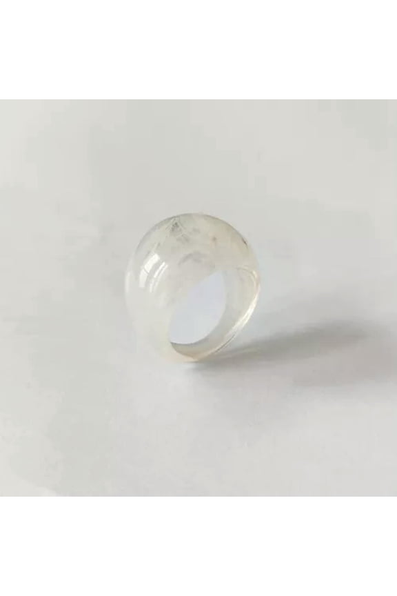 Oval Irregular Ring Transparent Acrylic Ring Water Drop Resin Rings Korean I --white