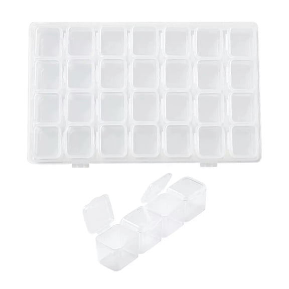 MATROOY PVC Plastic Storage Box with Dividers for Jewelry Beads Nail Art Clear 17.5x11cm