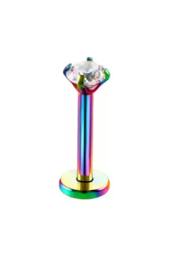 Pair Piercing Labret Monroe Lip CZ Tragus Cartilage Helix Upper Ear Ring Stud-multicolor-10mm
