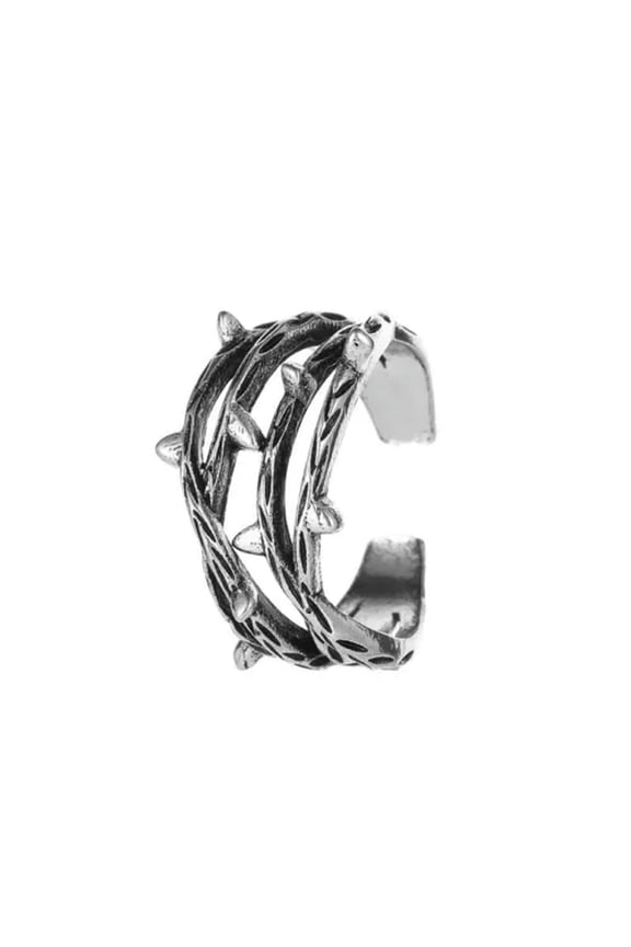 Personality Retro Multi-layer Cross Ring Fashion Jewelry Index Metal Finger Ring-Silver