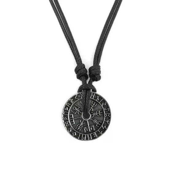 MATROOY Personality Vintage Viking Rune Compass Pendant Necklace High Quality Amulet-necklace
