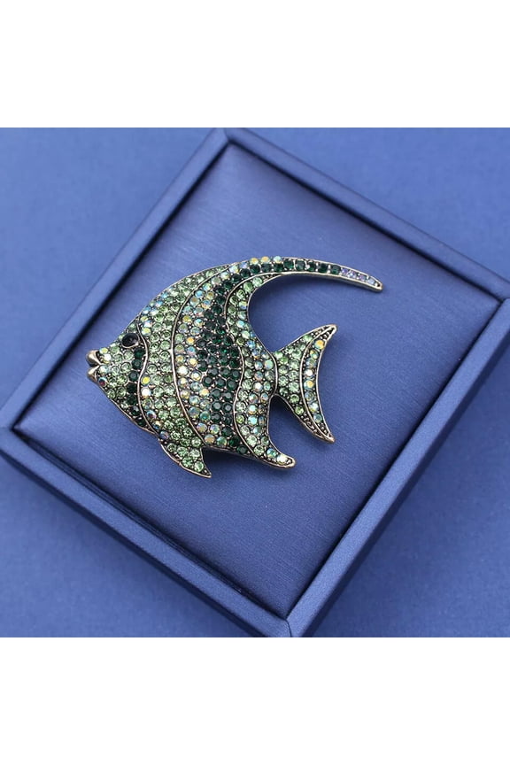 Personalized Rhinestone Tropical Fish Clownfish Brooch Marine Animal Brooch