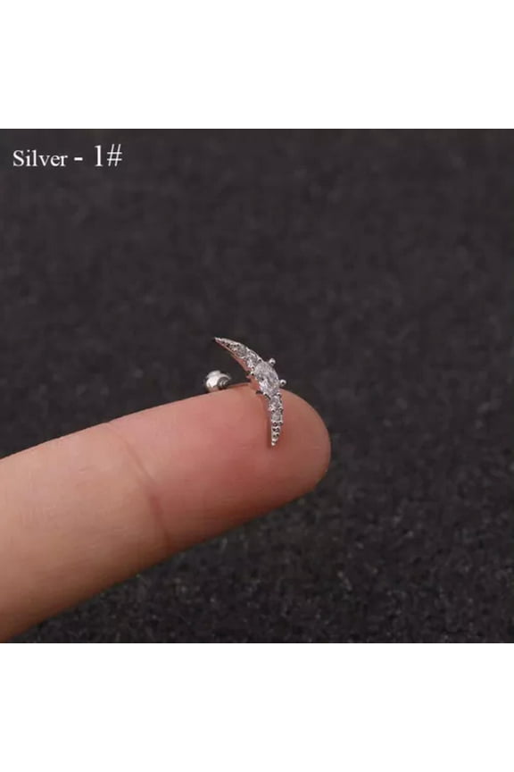 Piercing Earring Piercing Jewelry Cartilage Studs Star Earring Stainless Steel-silver1