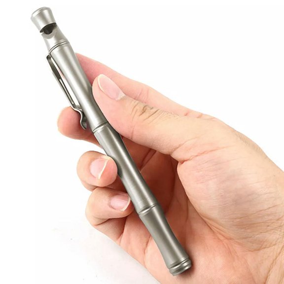 MATROOY Pocket Titanium Alloy Ballpoint Pen Multi Outdoor Survival Safty Whistle Tools