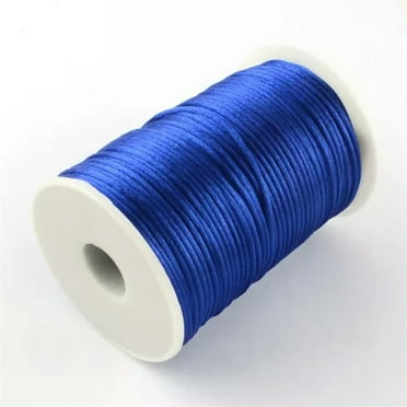 MATROOY Polyester Cords 2mm Nylon Beading Craft Stitching String Multi-Color 90m/roll-Blue