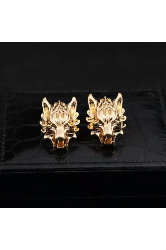 Punk Chain Wolf Brooch Collar Pins Lapel Pin Brooch Tassel Chain Brooch Delicate-gold