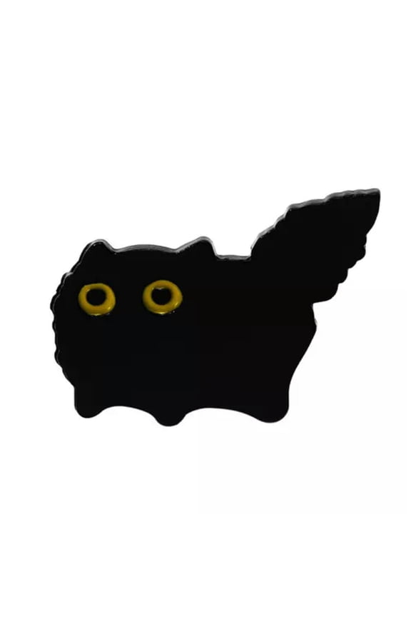 Punk Dark Black Cat Metal Enamel Brooches Animal Badge Pin Backpack Accessories/-4