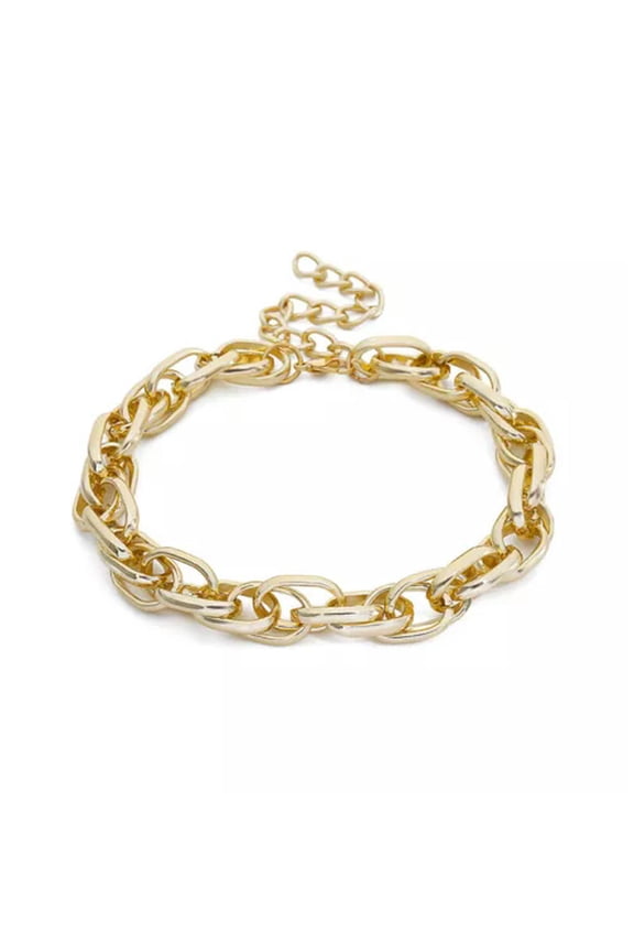 Punk Exaggerated Heavy Metal Thick Chain Choker Necklace Women Goth Jewelry Gift-Gold-/