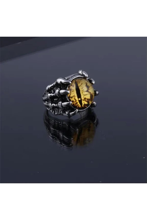 Punk Gothic Evil Eye Finger Ring Adjustable Claws Ring Women Men Party Jewellery-2-Yellow Evil Eye