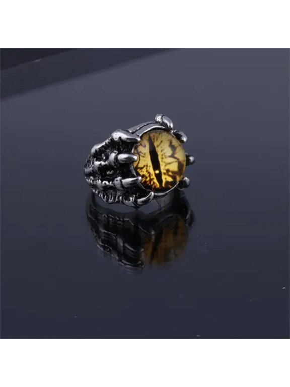 Punk Gothic Evil Eye Finger Ring Adjustable Claws Ring Women Men Party Jewellery-2-Yellow Evil Eye