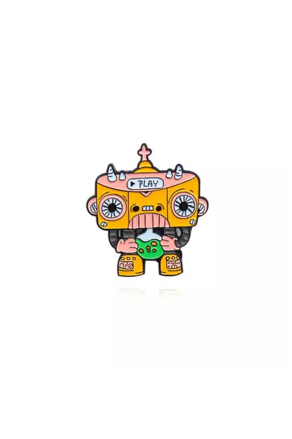 Punk Halloween Enamel Brooch Pins Shirt Collar Lapel Pin Necktie Clip Bee Rain +-07 Robot cute 2