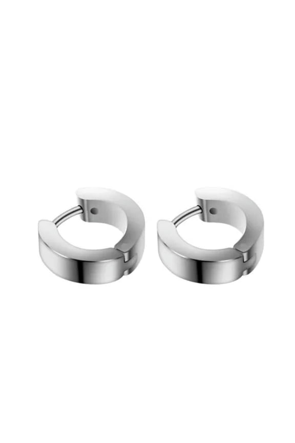Punk Style Piercing Jewelry Ear Studs Earrings Titanium Steel 2Pcs Jewelry Gifts-silver