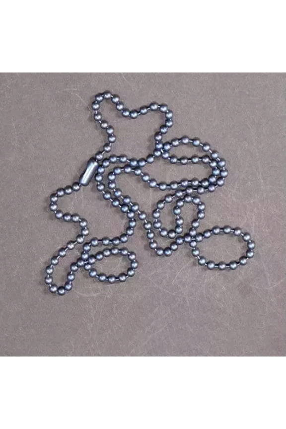 Pure Titanium Round Ball Bead Chain Anti-Allergy Ultralight Necklace 2/2.4/3/4mm-Titanium Blue-2.0*600mm