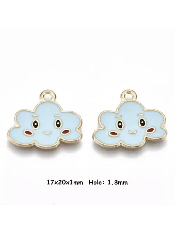 Rainbow Cloud Pendant Colorful Enamel Charms Assorted Alloy Metal Jewelry-Cloud #05-100 pieces