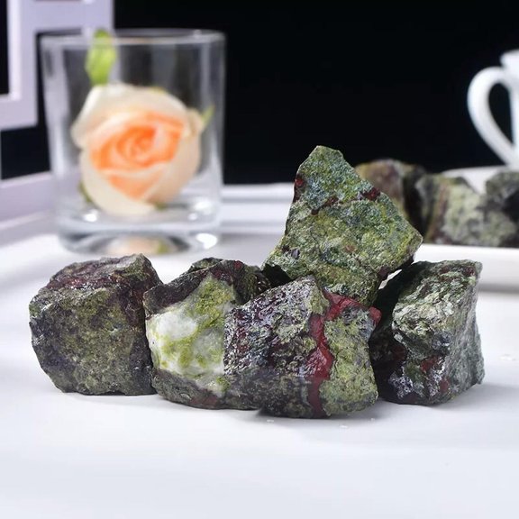 MATROOY Raw Rough African Blood Stone Chunks Healing Crystal Rocks for DIY Gifts 1PCS