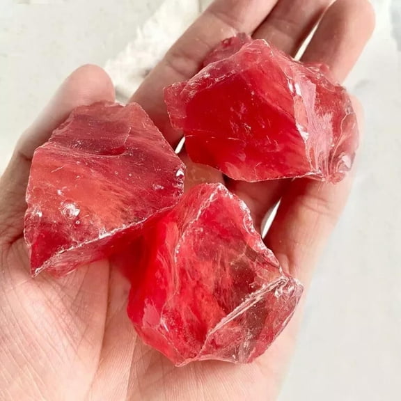 MATROOY Raw Rough Cherry Quartz Crystal Stone Chunks Healing Mineral Rocks Gifts 1PCS