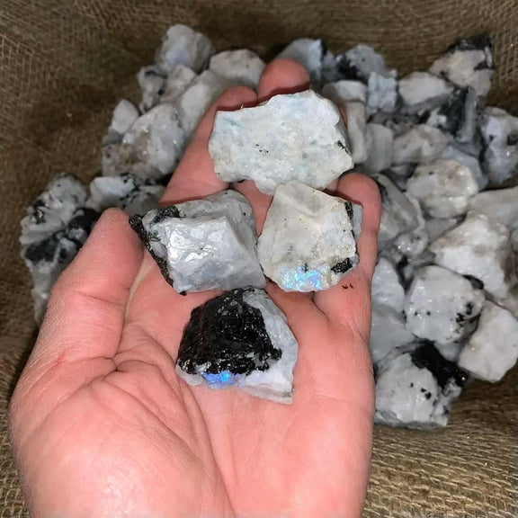 MATROOY Raw Rough Rainbow Moonstone Chunk Healing Mineral Rock Specimens Gifts 1PCS