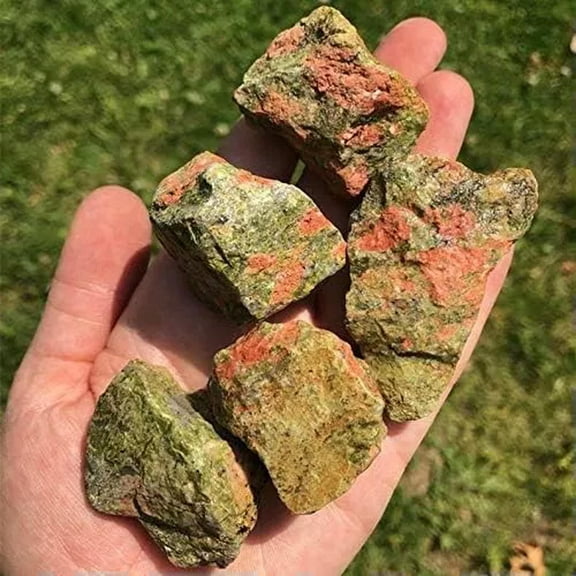 MATROOY Raw Rough Unakite Large Chunk Healing Crystal Rock Specimen for Jewelry DIY 1PCS