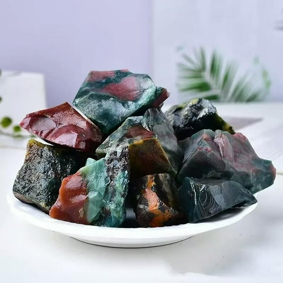 MATROOY Raw Ruby Oceanjasper Rough Mineral Rocks Crystal Healing Home Collection 1PC