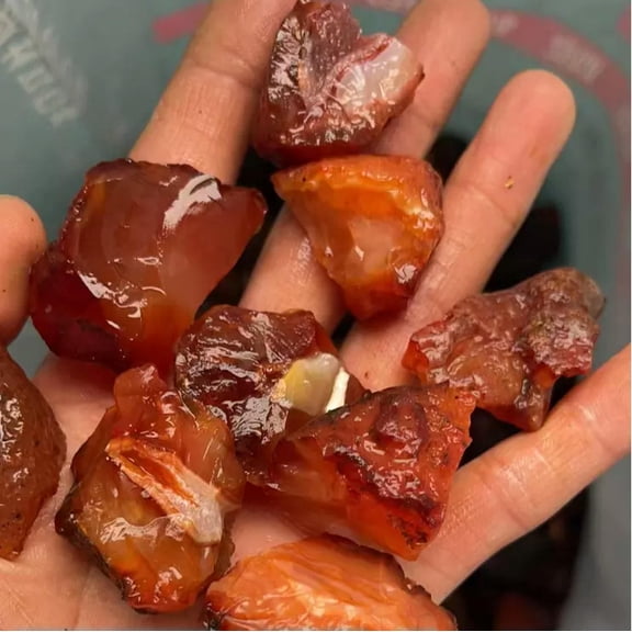 MATROOY Raw Ruby Red agate Rough Mineral Rocks Crystal Healing Home Gem Collection 1PC