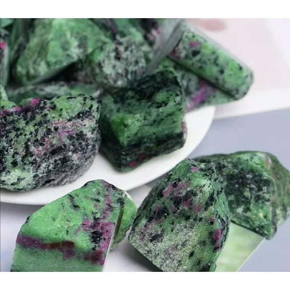 MATROOY Raw Ruby Zoisite Rough Mineral Rocks Crystal Healing Home Decor Collection Decor