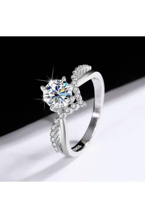 Real 1 CT D Color VVS1 Moissanite Rings Women S925 Sterling Silver Rings MSJ054-9