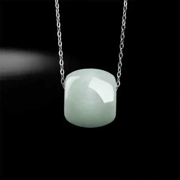 MATROOY Real 100% Natural Grade A Green Jade Jadeite Lucky Loose Bead Pendant Necklace