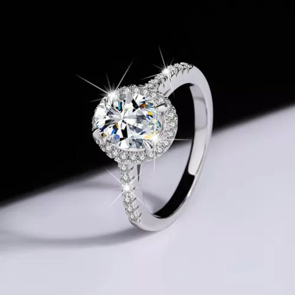 MATROOY Real 2 Carat Oval D Color VVS1 Moissanite Rings Women S925 Sterling Silver Rings-5