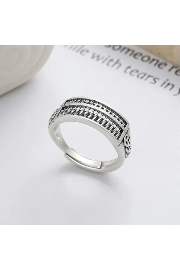 Real Solid 925 Sterling Silver Band Men Women Lucky Coin Bead Abacus Ring