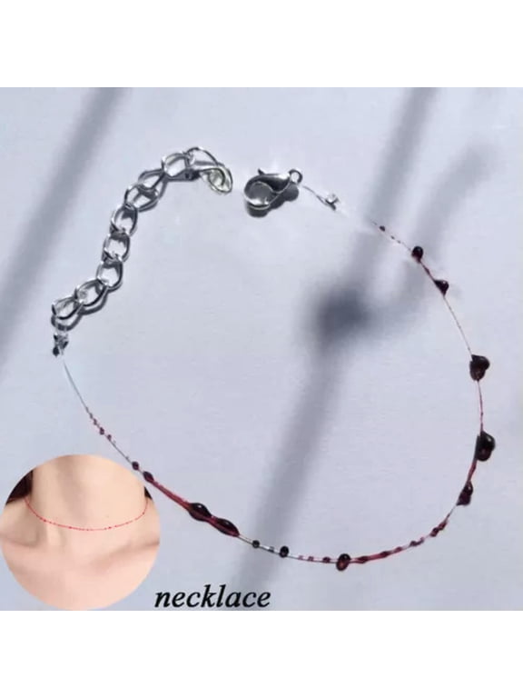 Red Blood Drops Bracelet Blood Drop Necklace Chain Necklace Pendant Necklace --necklace