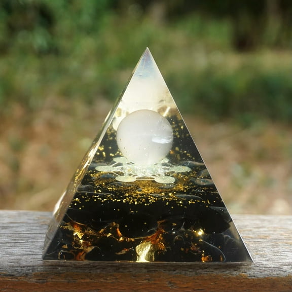 MATROOY Reiki Energy Healing Large Chakra Orgone Orgonite Clear Quartz Crystal Pyramid