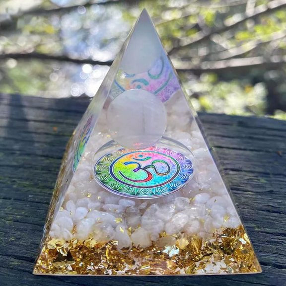 MATROOY Reiki Energy Healing Large Chakra Orgone Orgonite Rose Quartz Crystal Pyramid
