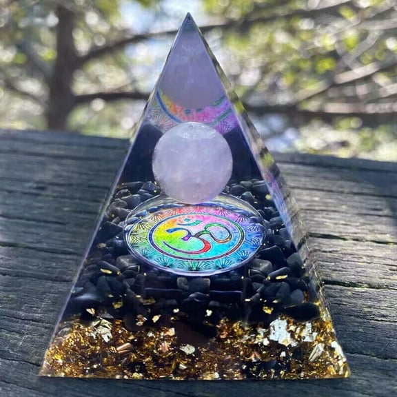 MATROOY Reiki Energy Healing Large Chakra Orgone Orgonite Rose Quartz Crystal Pyramid