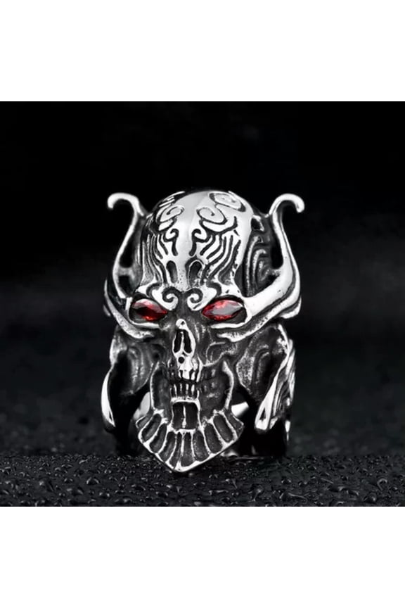 Retro Japanese Samurai Garo Helmet Ring Men Stainless Steel Warrior Mask Punk-Style A-12