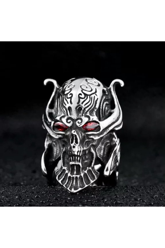 Retro Japanese Samurai Garo Helmet Ring Men Stainless Steel Warrior Mask Punk-Style A-7