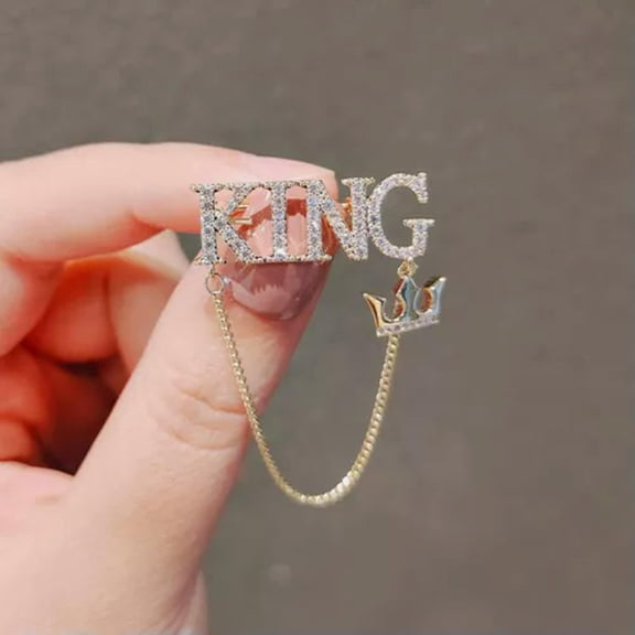 MATROOY Rhinestone Brooch Jewelry Accessories Hijab Tassel Lapel Pin Suit Shirt Col-E