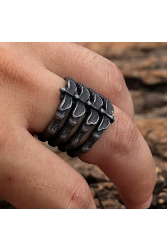 Ring vertebra skeleton stainless steel Vintage Motorcycle Tire Dragon Spine Ring-11