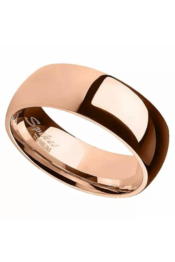 Rose Gold Titanium Copper Color Minimalist Ring Wedding Band Anniversary Promise-13