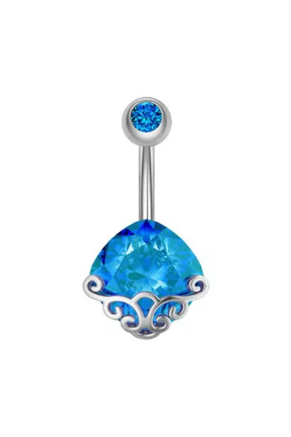 Round Heart Cat Navel Ring Stainless Steel Piercing Belly Button Ring Jewelry-4